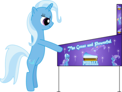 Size: 2185x1646 | Tagged: safe, artist:chromadancer, trixie, pony, unicorn, g4, female, mare, pinball, simple background, solo, transparent background