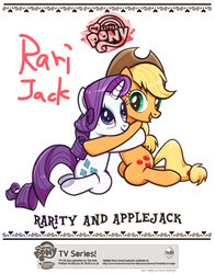 Size: 626x800 | Tagged: safe, artist:c-minded, applejack, rarity, g4, female, lesbian, pixiv, ship:rarijack, shipping