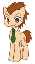 Size: 328x600 | Tagged: safe, artist:c-minded, doctor whooves, time turner, g4, male, necktie, pixiv, solo