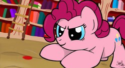 Size: 1280x702 | Tagged: safe, artist:sheandog, pinkie pie, g4, behaving like a cat, female, laser pointer, solo