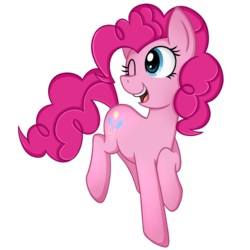 Size: 700x700 | Tagged: safe, artist:tina-chan, pinkie pie, earth pony, pony, g4, female, mare, one eye closed, open mouth, simple background, solo, transparent background