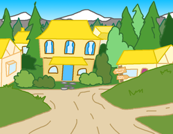 Size: 900x700 | Tagged: safe, artist:sei, g4, gameplay, location, ponyville, scenery, sneezing in equestria, town