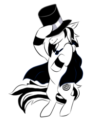 Size: 2685x3767 | Tagged: safe, artist:holyhell111, oc, oc only, oc:oniblack, high res, monochrome, request