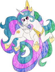 Size: 4094x5341 | Tagged: safe, artist:holyhell111, princess celestia, g4, absurd resolution, derp, female, solo