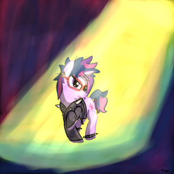 Size: 900x900 | Tagged: safe, artist:tanmansmantan, twilight sparkle, ambiguous race, pony, g4, clothes, female, jacket, leather jacket, outfit, punk, rocker, solo