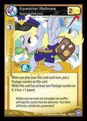 Size: 360x503 | Tagged: safe, enterplay, derpy hooves, pegasus, pony, g4, my little pony collectible card game, the crystal games, ccg, female, mailmare, mailpony, mare, solo, that one nameless background pony we all know and love