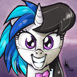 Size: 600x600 | Tagged: safe, artist:theartrix, dj pon-3, octavia melody, vinyl scratch, pony, unicorn, g4, conjoined, fusion, help us, hilarious in hindsight, i dont even, lol, ship:scratchtavia, strange, wat, we have become one, weird, what has science done, wtf