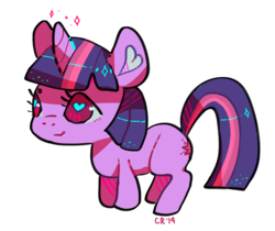 Size: 1093x918 | Tagged: safe, artist:cherivinca, twilight sparkle, g4, chibi, female, heart eyes, solo