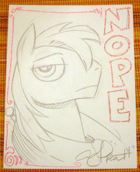 Size: 685x843 | Tagged: safe, artist:andypriceart, big macintosh, earth pony, pony, g4, male, monochrome, nope, sketch, solo, stallion, traditional art