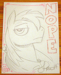 Size: 685x843 | Tagged: safe, artist:andy price, big macintosh, earth pony, pony, g4, male, monochrome, nope, sketch, solo, stallion, traditional art