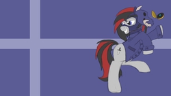 Size: 1366x768 | Tagged: safe, artist:facade, oc, oc only, oc:facade, pony, male, solo, spy, spy (tf2), stallion, team fortress 2, wallpaper