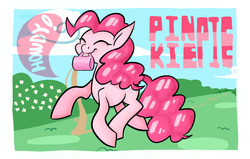 Size: 1600x1015 | Tagged: safe, artist:k :d, pinkie pie, g4, female, mug, pixiv, solo