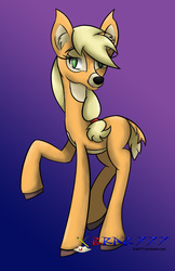 Size: 722x1115 | Tagged: safe, artist:brab777, applejack, deer, g4, deerified, female, solo, species swap