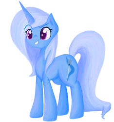 Size: 1760x1884 | Tagged: safe, artist:elizaisepic, trixie, pony, unicorn, g4, female, mare, simple background, smiling, smirk, solo