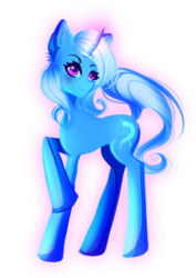 Size: 2480x3507 | Tagged: safe, artist:minamikoboyasy, trixie, pony, unicorn, g4, curved horn, female, high res, horn, mare, smiling, solo