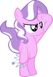 Size: 1001x1433 | Tagged: safe, artist:magerblutooth, diamond tiara, earth pony, pony, g4, bipedal, female, filly, foal, salute, simple background, solo, standing, transparent background, vector