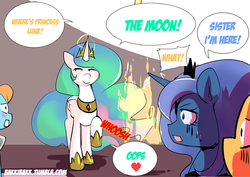 Size: 700x495 | Tagged: safe, artist:bakki, princess celestia, princess luna, oc, g4