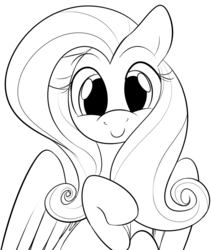 Size: 1398x1653 | Tagged: safe, artist:dotkwa, fluttershy, g4, female, grayscale, monochrome, pixiv, solo