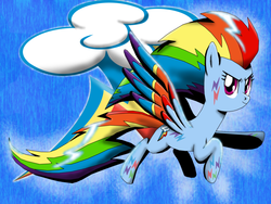 Size: 1024x768 | Tagged: safe, artist:ferrokiva, rainbow dash, g4, female, rainbow power, solo