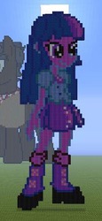 Size: 199x431 | Tagged: safe, twilight sparkle, equestria girls, g4, minecraft, minecraft pixel art, pixel art