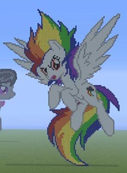 Size: 342x465 | Tagged: safe, rainbow dash, g4, minecraft, minecraft pixel art, pixel art, super rainbow dash