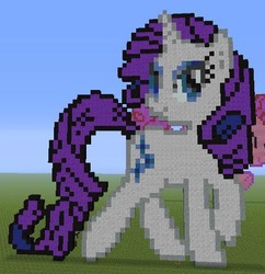 Size: 448x463 | Tagged: safe, rarity, g4, minecraft, minecraft pixel art, pixel art