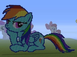 Size: 583x434 | Tagged: safe, rainbow dash, g4, minecraft, minecraft pixel art, pixel art