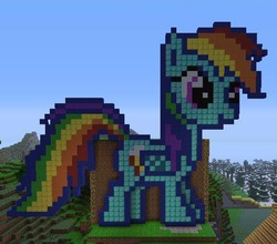 Size: 496x437 | Tagged: safe, rainbow dash, g4, minecraft, minecraft pixel art, pixel art