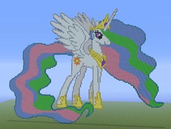 Size: 593x448 | Tagged: safe, princess celestia, g4, minecraft, minecraft pixel art, pixel art