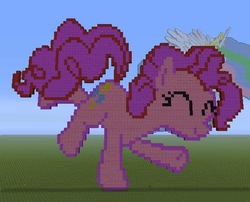 Size: 573x462 | Tagged: safe, pinkie pie, g4, minecraft, minecraft pixel art, pixel art