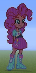 Size: 217x429 | Tagged: safe, pinkie pie, equestria girls, g4, minecraft, minecraft pixel art, pixel art