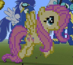 Size: 513x456 | Tagged: safe, fluttershy, g4, minecraft, minecraft pixel art, pixel art