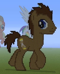 Size: 362x449 | Tagged: safe, applejack, doctor whooves, rainbow dash, time turner, g4, minecraft, minecraft pixel art, pixel art