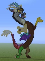 Size: 332x444 | Tagged: safe, discord, g4, minecraft, minecraft pixel art, pixel art