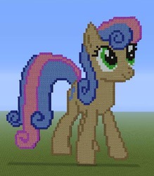 Size: 403x460 | Tagged: safe, bon bon, sweetie drops, g4, female, minecraft, minecraft pixel art, pixel art, solo