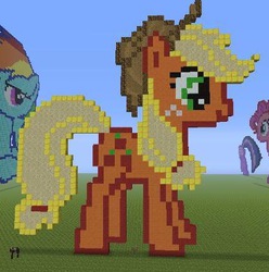 Size: 415x418 | Tagged: safe, applejack, g4, minecraft, minecraft pixel art, pixel art