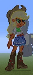 Size: 209x470 | Tagged: safe, applejack, equestria girls, g4, minecraft, minecraft pixel art, pixel art