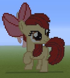 Size: 415x458 | Tagged: safe, apple bloom, g4, female, minecraft, minecraft pixel art, pixel art, solo