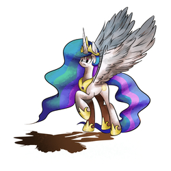 Size: 2400x2400 | Tagged: safe, artist:joycall6, princess celestia, g4, female, high res, shadow, solo