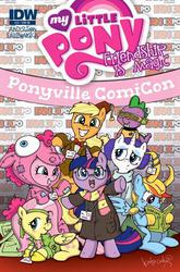 Size: 500x759 | Tagged: safe, artist:katiecandraw, idw, applejack, daring do, fluttershy, pinkie pie, rainbow dash, rarity, spike, twilight sparkle, earth pony, pegasus, pony, unicorn, g4, adorkable, bipedal, clothes, comic, comic book, comic con, cosplay, costume, cover, cute, disguise, doctor who, dork, eleventh doctor, female, fez, funny, geordi laforge, harry potter (series), hat, idw advertisement, jackabetes, loki, magic wand, mane seven, mane six, mare, marvel, my little pony logo, pinkie costume, pony costume, princess leia, rogue (x-men), scarf, shyabetes, signature, star trek, star wars, twiabetes, visor, weapons-grade cute, x-men