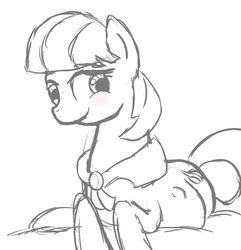 Size: 688x715 | Tagged: safe, artist:patch, coco pommel, g4, belly, blushing, coco preggo, cute, female, kicking, monochrome, pregnant, sketch, solo