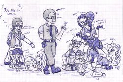 Size: 900x601 | Tagged: safe, applejack, fluttershy, pinkie pie, rarity, twilight sparkle, g4, engineer, engineer (tf2), medic, medic (tf2), pyro (tf2), sniper, sniper (tf2), spy, spy (tf2), team fortress 2