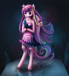 Size: 1805x1984 | Tagged: safe, artist:chickentech, princess cadance, semi-anthro, g4, female, solo