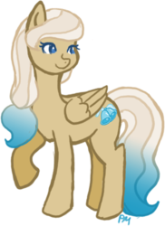 Size: 323x443 | Tagged: safe, artist:princess-madeleine, oc, oc only, oc:bluebell breeze, pegasus, pony, cute, cutie mark, female, mare, smiling, solo