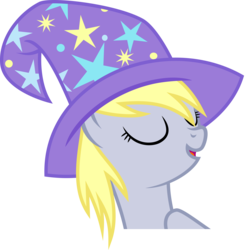 Size: 6000x6005 | Tagged: safe, artist:sir-teutonic-knight, derpy hooves, pegasus, pony, g4, absurd resolution, accessory theft, female, hat, mare, simple background, solo, transparent background, trixie's hat, vector