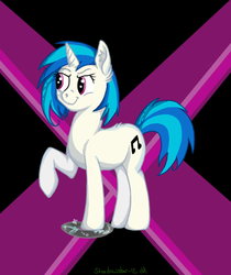 Size: 412x490 | Tagged: safe, artist:shadowstar-12, dj pon-3, vinyl scratch, pony, unicorn, g4, female, mare, raised hoof, solo