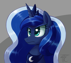 Size: 1128x1008 | Tagged: dead source, safe, artist:php92, princess luna, pony, g4, female, frown, solo