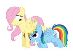 Size: 883x678 | Tagged: safe, artist:to-lazy-for-username, fluttershy, rainbow dash, g4, filly, simple background, transparent background, vector