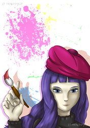 Size: 1024x1448 | Tagged: safe, artist:takeitboy123, rarity, human, g4, beatnik rarity, beret, clothes, female, hat, humanized, solo