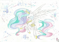 Size: 1024x724 | Tagged: safe, artist:flowerforce, princess celestia, g4, female, solo